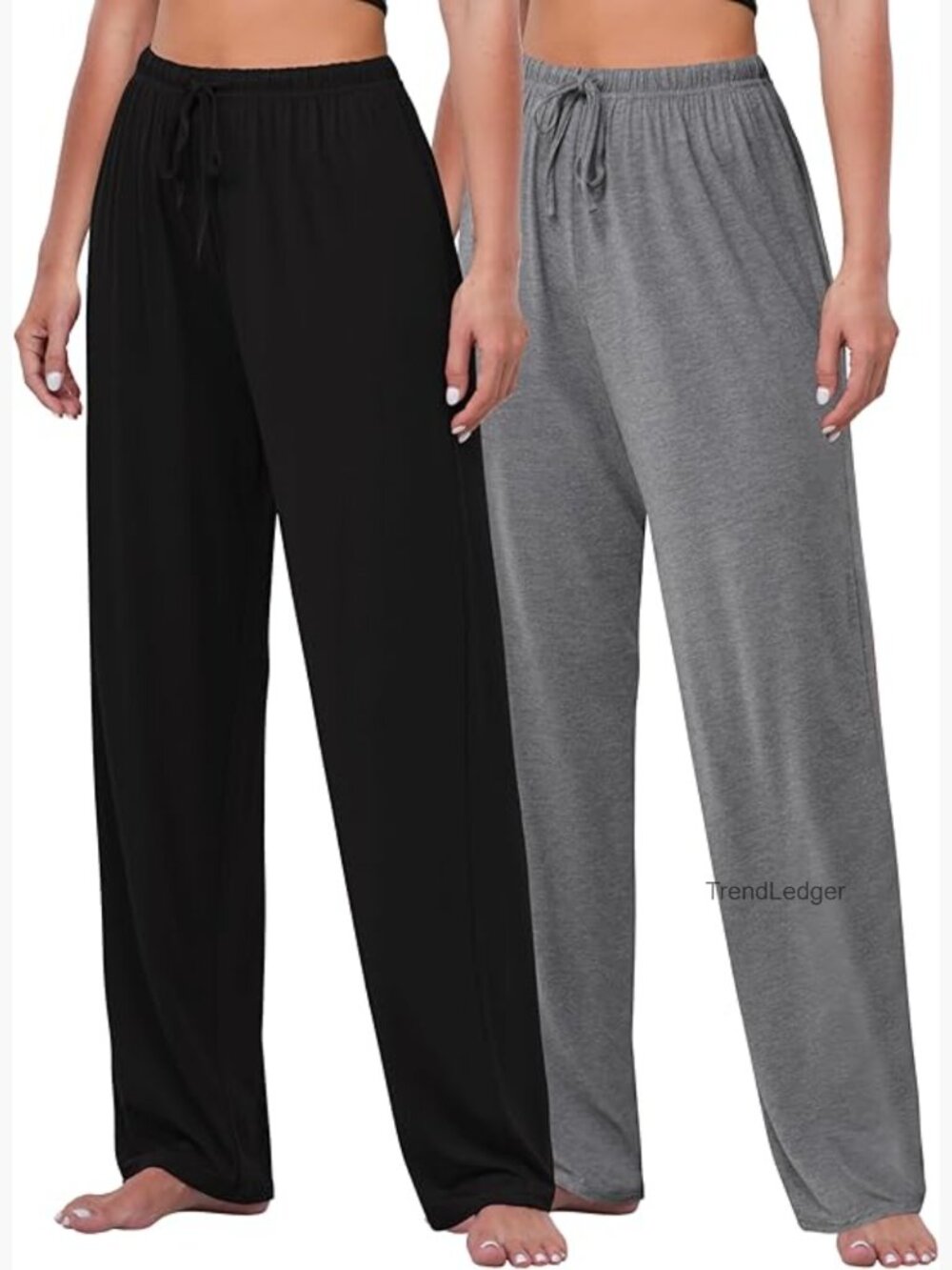 2 Pack Wide Leg Lounge Pants Women Pajama Bottoms Sleepwear